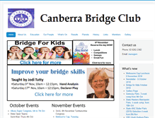 Tablet Screenshot of canberrabridgeclub.com.au